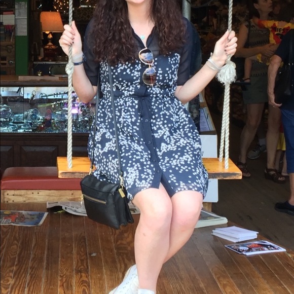 Vintage Princess by Vera Wang Navy and White Star Button Up Collared Dress - Picture 6 of 7